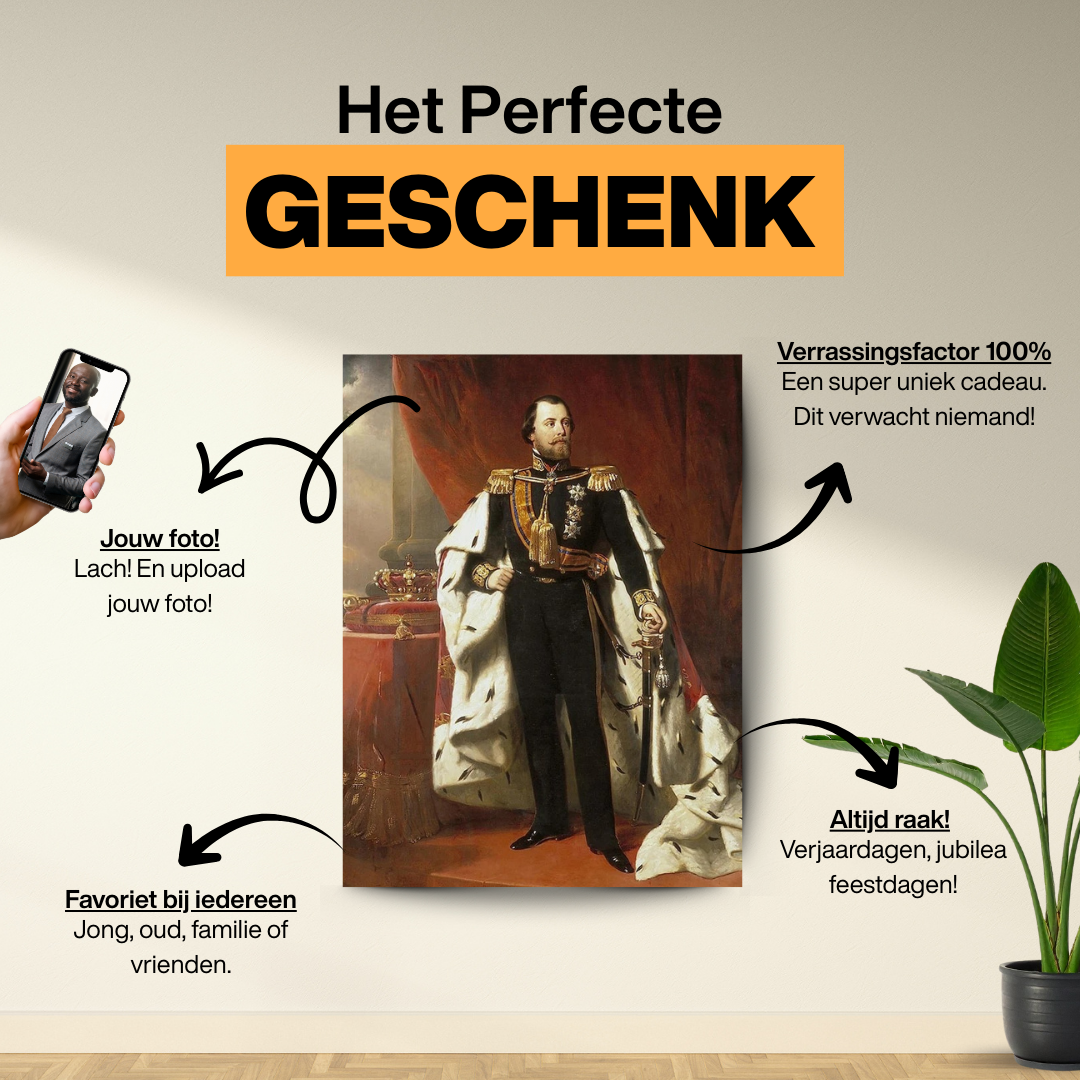 Roi Willem III - Toile personnalisée