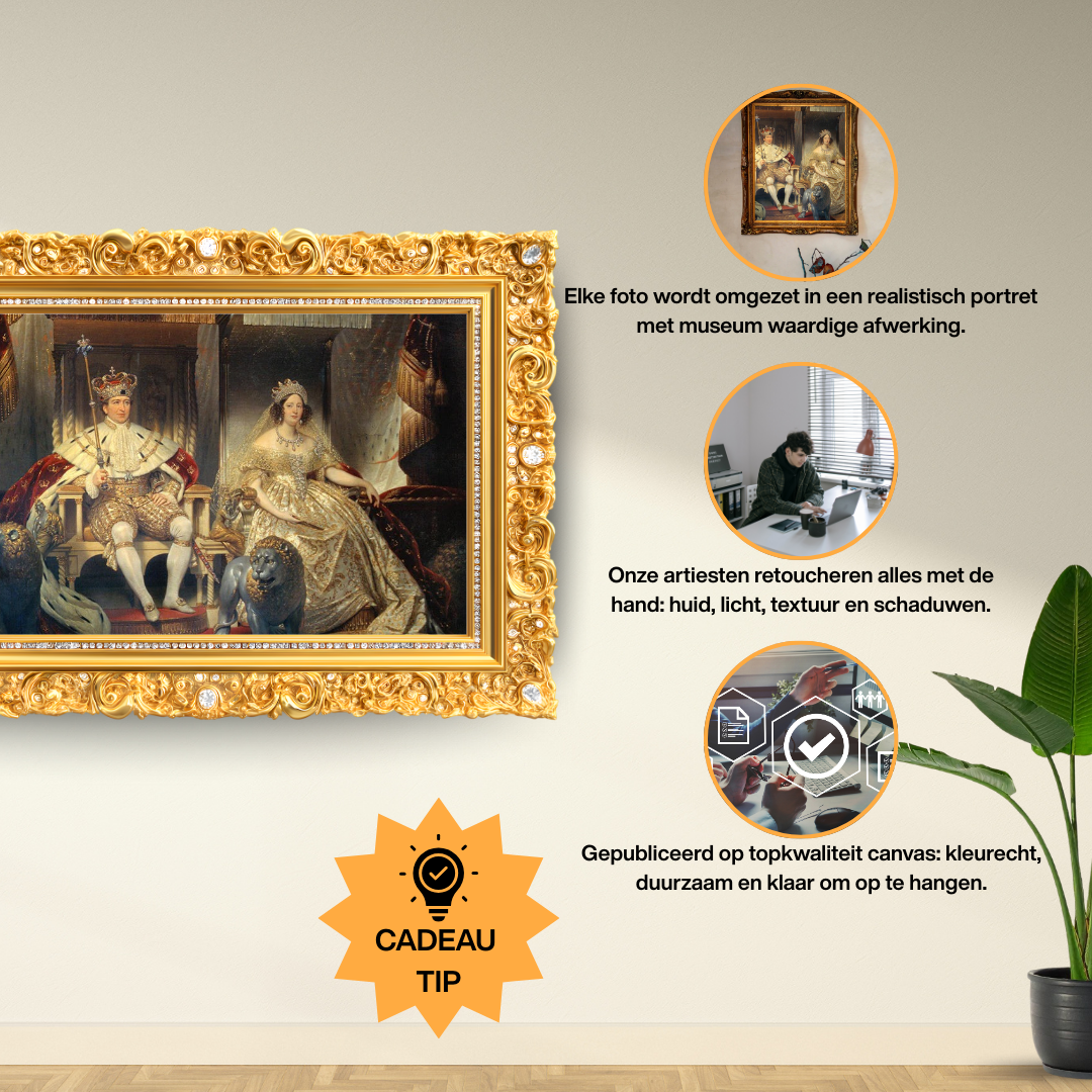 Christian VIII and Caroline Amalie - Custom Canvas