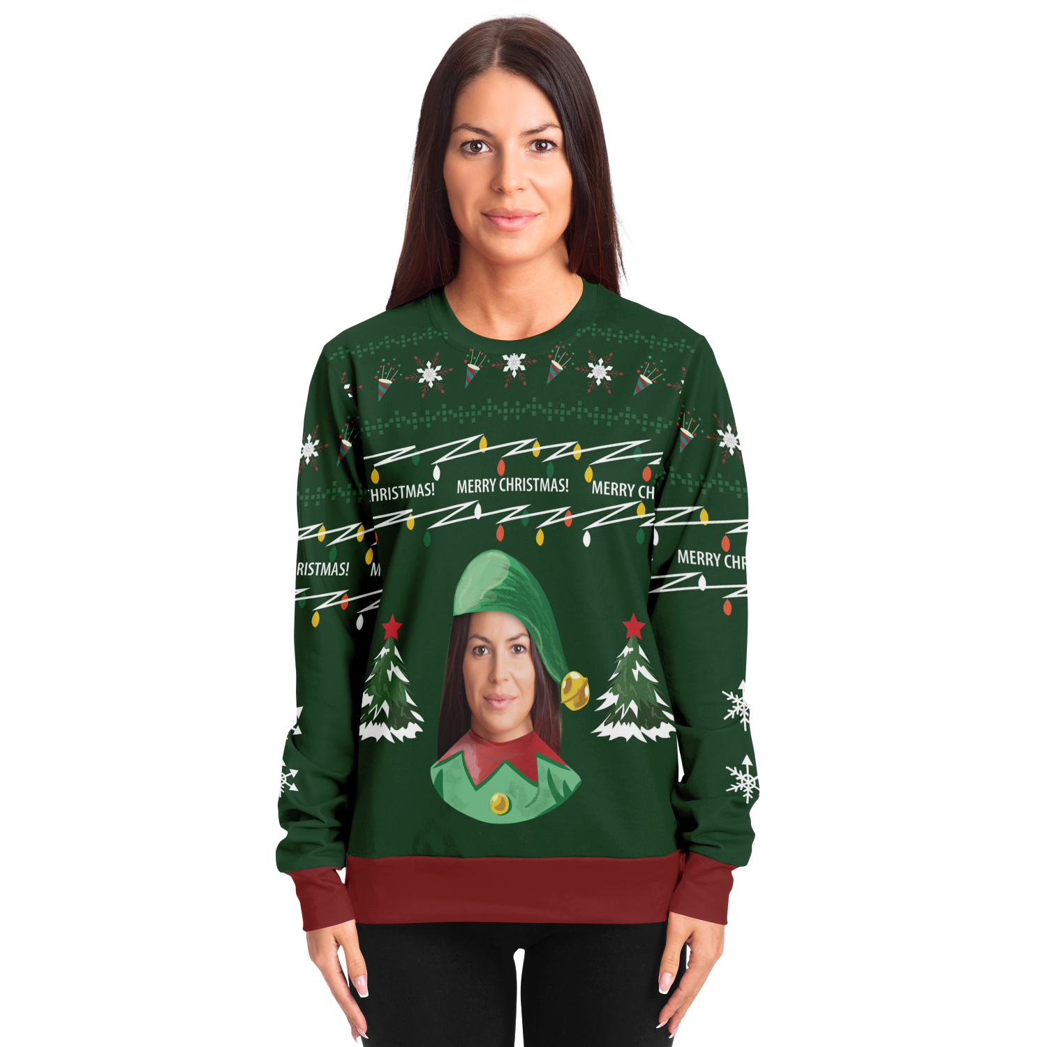 Ugly Christmas Sweater Elf (Groen Vrouw)