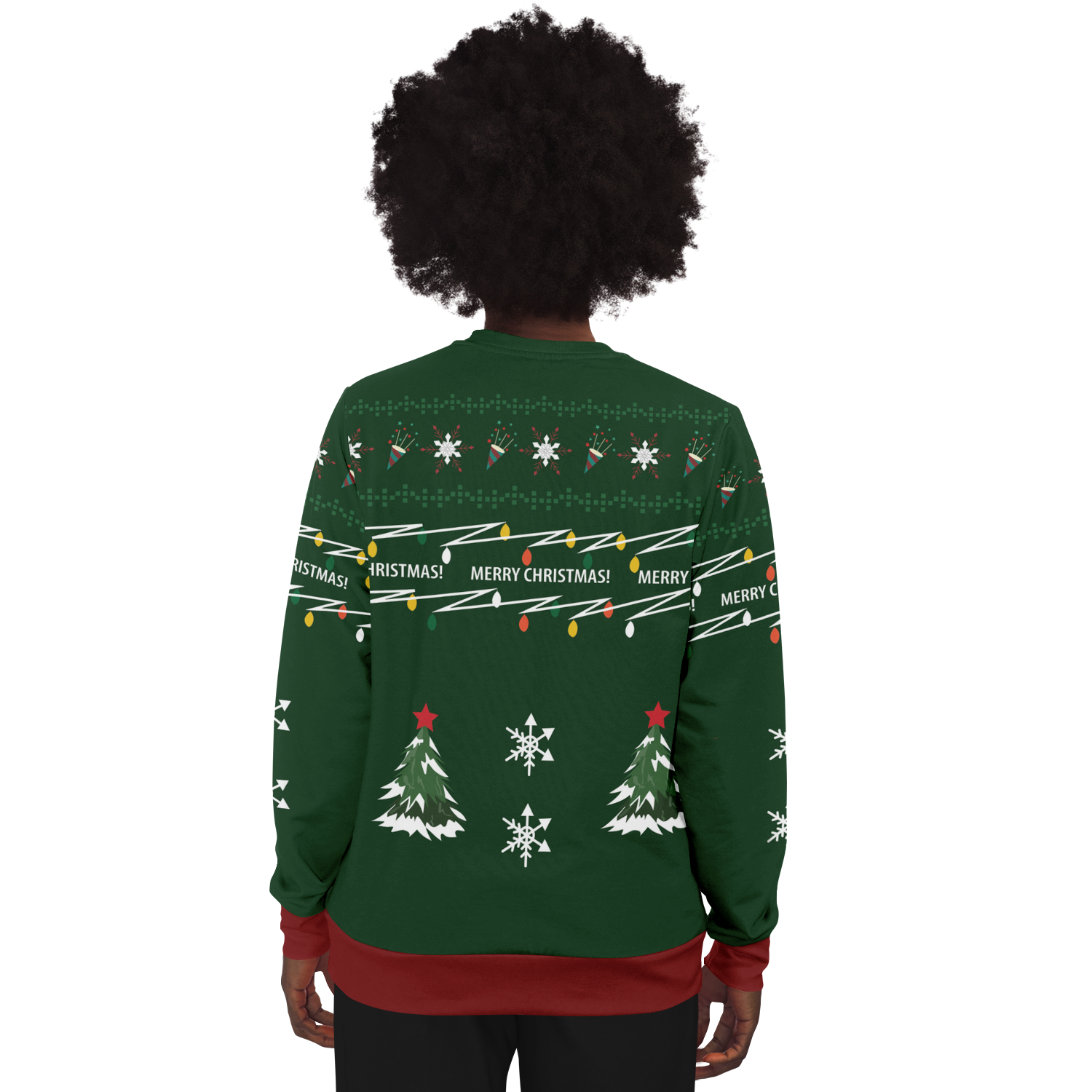 Pull de Noël laid Santa (femme verte)