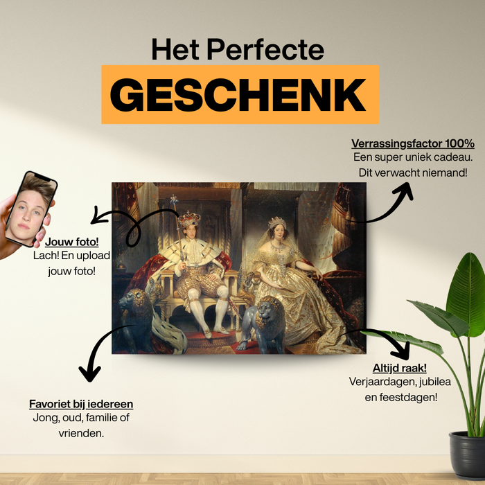 Christian VIII en Caroline Amalie - Custom Canvas