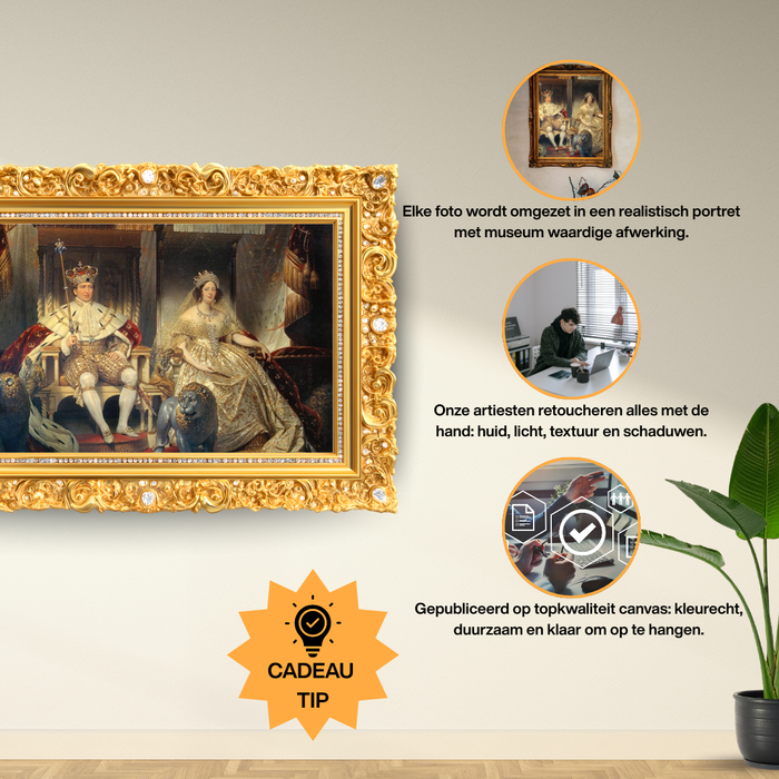 Christian VIII en Caroline Amalie - Custom Canvas
