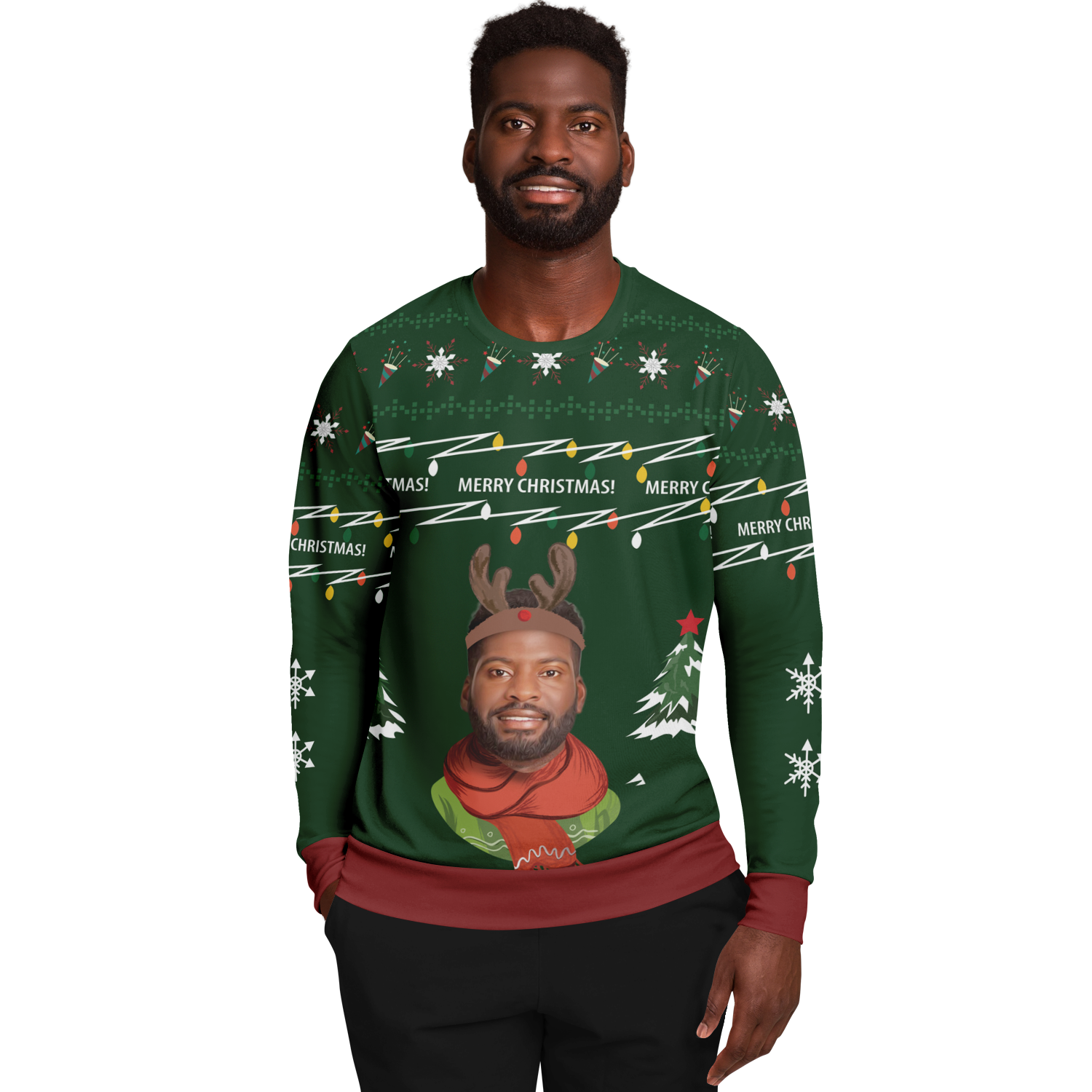 Ugly Christmas Sweater Rendier (Groen Man)