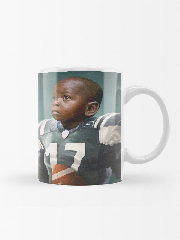 Tasse à Café Football NEW YORK, Céramique Blanche 350 Ml, Motifs Football Américain