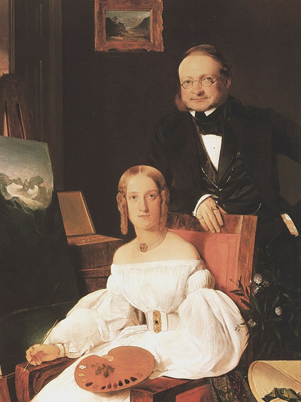 Doppelte Porträt von Franz EYBL - Benutzerdefiniertes Kissen