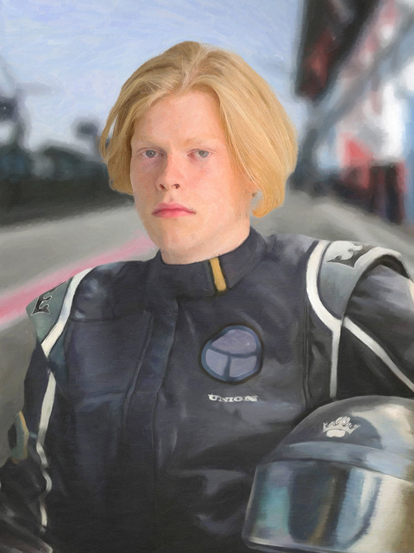 Le pilote de course - Affiche personnalisée